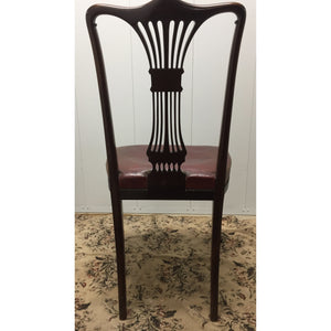 20th Century Mahogany Side Chair with Red Leather-Chairs-Antique Warehouse