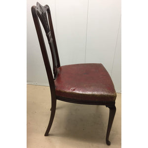 20th Century Mahogany Side Chair with Red Leather-Chairs-Antique Warehouse