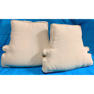 Pair of White Armchair Seat Cushion Pads-Pillows-Antique Warehouse