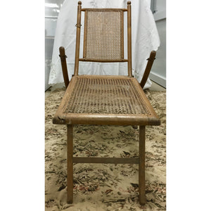 American Folding Caned Chaise | Deck Chair-Chaise-Antique Warehouse