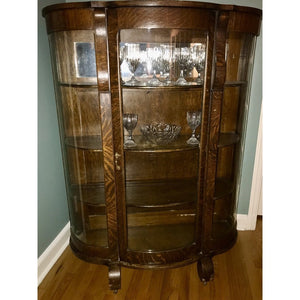 Antique American Bow Glass China Cabinet - Chittendon & Eastman-Cabinet-Antique Warehouse