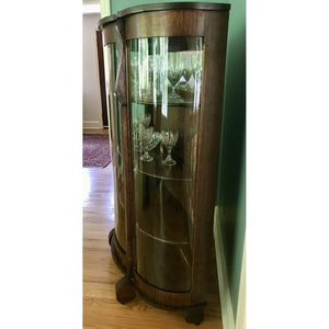 Antique American Bow Glass China Cabinet - Chittendon & Eastman-Cabinet-Antique Warehouse