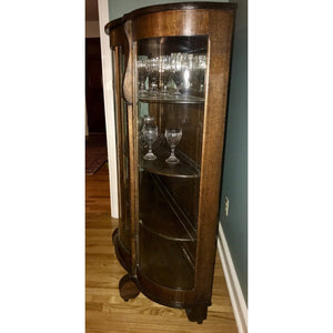 Antique American Bow Glass China Cabinet - Chittendon & Eastman-Cabinet-Antique Warehouse