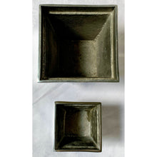 Load image into Gallery viewer, Vintage Square Polished Steel Large 6.25&quot; Planter-Pots &amp; Planters-Antique Warehouse