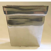 Load image into Gallery viewer, Vintage Square Polished Steel Large 6.25&quot; Planter-Pots &amp; Planters-Antique Warehouse