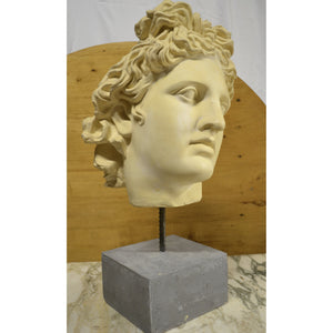 Bust - Sculpted Head Suspended on Stone Base-Sculpture-Antique Warehouse