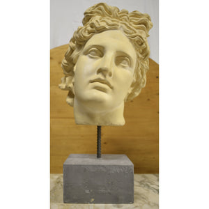 Bust - Sculpted Head Suspended on Stone Base-Sculpture-Antique Warehouse