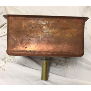 Copper Bar | Prep Sink - Rectangle with Center Drain - 13.5" x 15" x 7"-Sink-Antique Warehouse