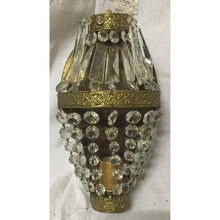 Load image into Gallery viewer, Crystal Beaded and Brass Wall Sconces - a pair-Sconces-Antique Warehouse