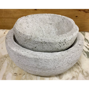 Decorative Lava Rock | Stone Bowls - Set of 2-Bowls-Antique Warehouse