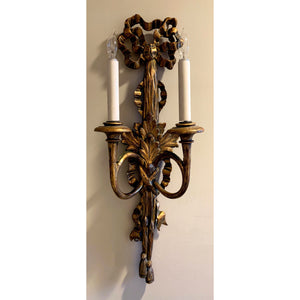 Early 20th Century Italian Gilt Wood Carved Sconce - Large 32"H-Sconces-Antique Warehouse