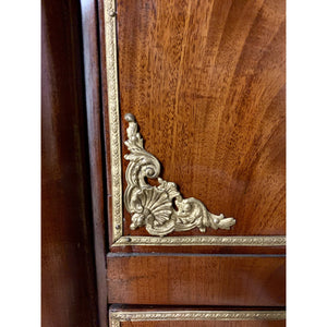 Empire Mahogany Secrétaire à abattant with Brass Mounts and Marble Top-Secretaire-Antique Warehouse