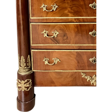 Load image into Gallery viewer, Empire Mahogany Secrétaire à abattant with Brass Mounts and Marble Top-Secretaire-Antique Warehouse