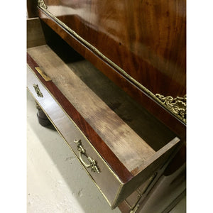 Empire Mahogany Secrétaire à abattant with Brass Mounts and Marble Top-Secretaire-Antique Warehouse