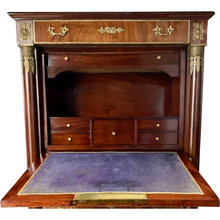 Load image into Gallery viewer, Empire Mahogany Secrétaire à abattant with Brass Mounts and Marble Top-Secretaire-Antique Warehouse