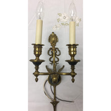 Load image into Gallery viewer, Empire style Brass Sconces - a pair-Sconces-Antique Warehouse