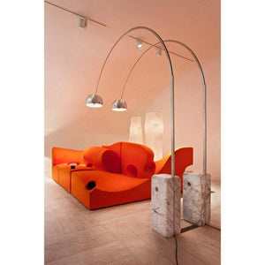 Flos Arco Arch Curved Floor Lamp with Carrara Marble base-Floor Lamp-Antique Warehouse