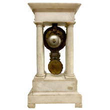 Load image into Gallery viewer, French Charles X Marble and Brass Portico Mantel Clock Circa 1860-Clock-Antique Warehouse