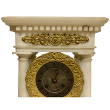 Load image into Gallery viewer, French Charles X Marble and Brass Portico Mantel Clock Circa 1860-Clock-Antique Warehouse