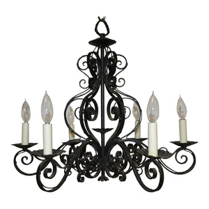 French Country Iron Chandelier-Chandelier-Antique Warehouse