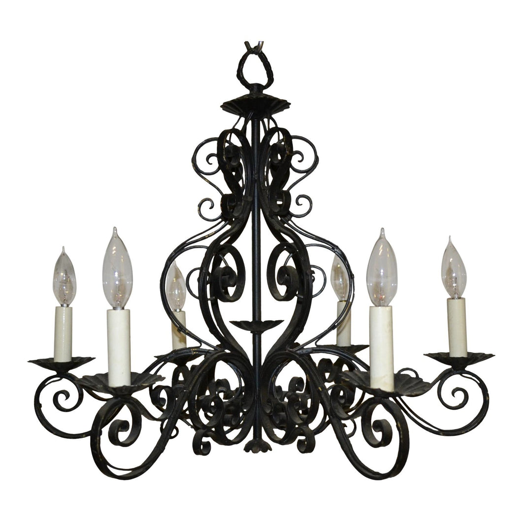 French Country Iron Chandelier-Chandelier-Antique Warehouse