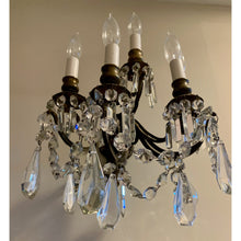 Load image into Gallery viewer, French Louis XV Bronze and Crystal Sconces - 5 Light - a pair-Sconces-Antique Warehouse