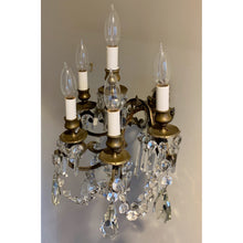 Load image into Gallery viewer, French Louis XV Bronze and Crystal Sconces - 5 Light - a pair-Sconces-Antique Warehouse