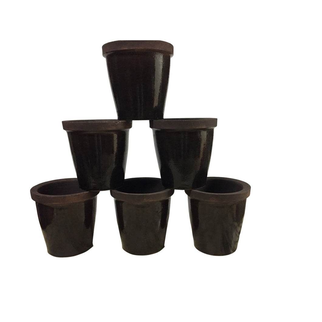 Glazed Terra Cotta Ceramic Planters-Planters-Antique Warehouse