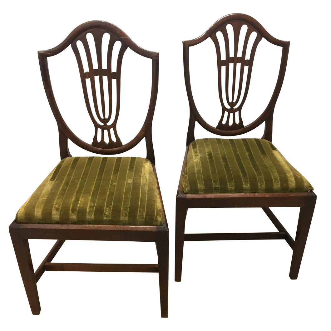 Hepplewhite Shield Back Chairs with Drop-in Seats - a Pair-Chairs-Antique Warehouse