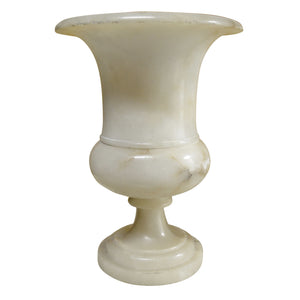 Italian Art Deco White Marble Urn Table Lamp-Lamp-Antique Warehouse