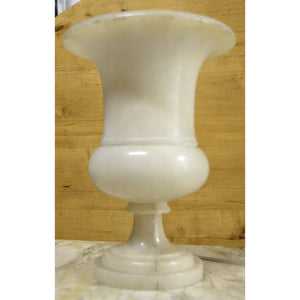 Italian Art Deco White Marble Urn Table Lamp-Lamp-Antique Warehouse