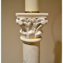 Load image into Gallery viewer, Italian NeoClassical White Marble Column Table Lamp - 41&quot; Tall-Lamp-Antique Warehouse