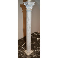 Load image into Gallery viewer, Italian NeoClassical White Marble Column Table Lamp - 41&quot; Tall-Lamp-Antique Warehouse