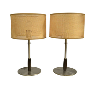 Italian Penta Table Lamp | Bedside Lamp with Cane Woven Textured Shades-Lamp-Antique Warehouse