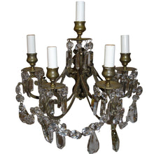 Load image into Gallery viewer, Louis XV French Bronze and Crystal Sconces - 5 Light - a pair-Sconces-Antique Warehouse