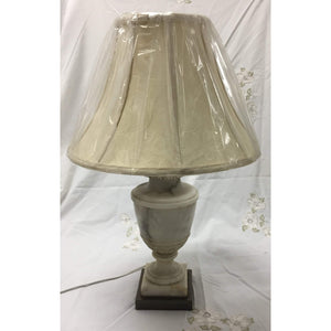 Medium Cream Shallow Bell Lampshade with Fabric Panels - A Pair - 14"W x 9.5"H-Lampshade-Antique Warehouse