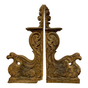 Mid 19th Century French Carved Wooden Architectural Brackets | Corbels - a Pair-Decorative-Antique Warehouse