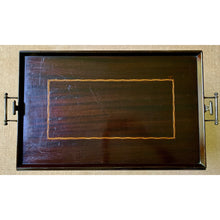 Load image into Gallery viewer, Mid Century Folding Mahogany Inlaid Butlers Side Tray Table-Table-Antique Warehouse