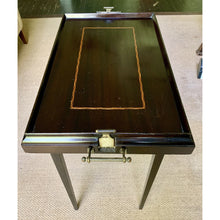 Load image into Gallery viewer, Mid Century Folding Mahogany Inlaid Butlers Side Tray Table-Table-Antique Warehouse