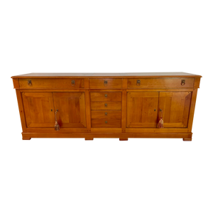 Mid Century French Cherrywood Buffet Sideboard Cabinet by Grange-Cabinet-Antique Warehouse