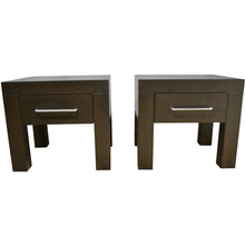 Load image into Gallery viewer, Modern Square Motif Ebonized Nightstands | Side Tables | End Tables - a Pair-Side Table-Antique Warehouse