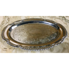 Load image into Gallery viewer, Oval Silver Tray with Scalloped Edge and Etched Design - 9.5&quot; x 6.5&quot;-Accessories-Antique Warehouse