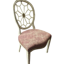 Load image into Gallery viewer, Painted Spider Back Hepplewhite Chairs with Patterned Upholstery - a Pair-Chairs-Antique Warehouse