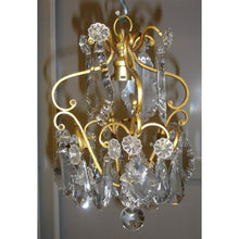 Load image into Gallery viewer, Pair of Single Light Bronze and Crystal Chandeliers-Chandelier-Antique Warehouse