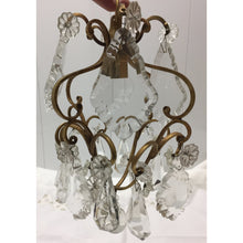 Load image into Gallery viewer, Pair of Single Light Bronze and Crystal Chandeliers-Chandelier-Antique Warehouse