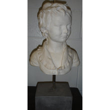 Load image into Gallery viewer, Sculpture, Bust - Young Man&#39;s Head on Stone Pedestal-Sculpture-Antique Warehouse