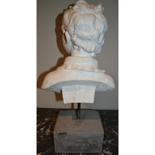 Load image into Gallery viewer, Sculpture, Bust - Young Man&#39;s Head on Stone Pedestal-Sculpture-Antique Warehouse