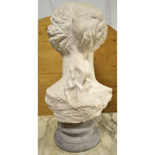 Load image into Gallery viewer, Sculpture - Greek Goddess Bust on Round Stone Pedestal-Sculpture-Antique Warehouse