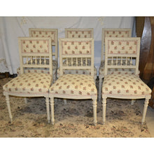 Load image into Gallery viewer, Set of 8 Painted French Chairs with Rose pattern upholstery (2 end, 6 side)-Chairs-Antique Warehouse