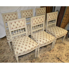 Load image into Gallery viewer, Set of 8 Painted French Chairs with Rose pattern upholstery (2 end, 6 side)-Chairs-Antique Warehouse